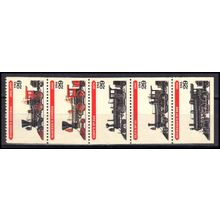 2843-2847a 29c Locomotives Very Fine MNH Pane/5 L01303