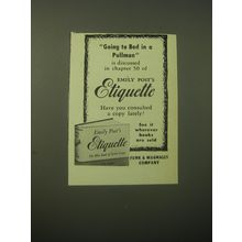 1948 Emily Post's Etiquette Book Ad - Going to bed in a Pullman