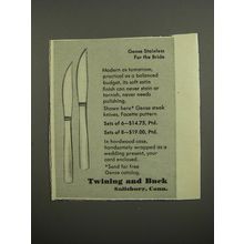 1953 Twining and Buck Gense Stainless Facette Flatware Advertisement