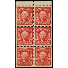 319g, Mint XF OG NH Gem 2¢ Booklet Pane of Six Stamps - Stuart Katz