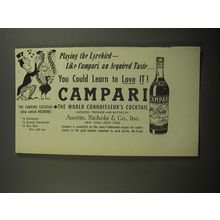 1956 Campari Aperitif Ad - Playing the lyrebird