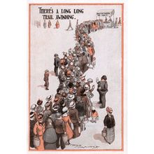 WW1 War Food Ration Shortages Potatoes Queue Old Comic Postcard