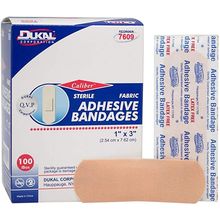 Adhesive Bandages. Pack of 100 Sterile Fabric Bandages 1" x 3" for Wound Prot...