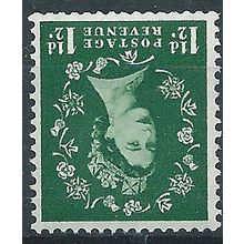 1958 SG589wi 1 1/2d Green GRAPHITE Wilding Wmk INVERTED Mounted Mint..