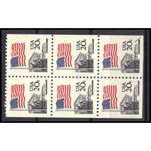 1896a 20c U.S. Flag Very Fine MNH Dry Gum Pane/6 Z5663