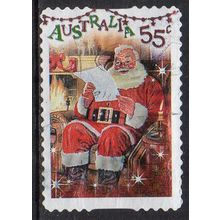 Australia 2010 Christmas - Santa Reading Letter -Foiled/Embellished 55c s/a Used