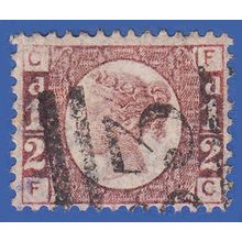 GB QV 1870 1/2d ROSE PLATE 14 FC SG49 GU