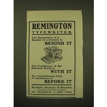 1902 Remington Typewiter Ad - The experience of a quarter century