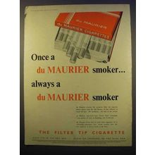 1956 Du Maurier Cigarettes Ad - Once a Smoker Always