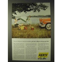 1956 Hertz Rent-A-Car Ad - Free As A Breeze To Roam
