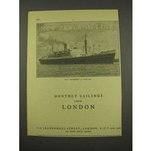 1956 New Zealand Line Cruise Ad - Sailings From London
