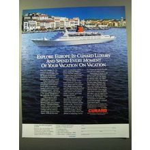 1987 Cunard Queen Elizabeth 2 Cruise Ad - Europe Luxury