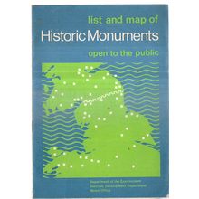 LIST AND MAP OF HISTORIC MONUMENTS IN UK. 1972 p/b Department of Environment