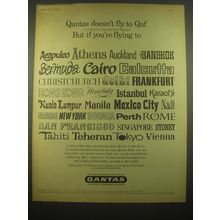 1966 Qantas Airlines Ad - Qantas doesn't fly to Qaf