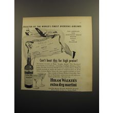 1951 Hiram Walker's Extra Dry Martini Ad - Pan American Airways