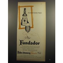 1951 Pedro Domecq Fundador Brandy Ad - The classic brandy of Spain
