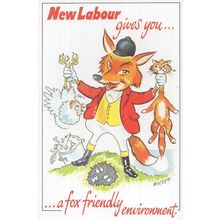 New Labour Gives You A Political Hunting Fox Comic Postcard