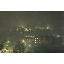 Station Bank Durham River Reflections At Night Postcard