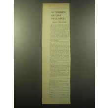 1959 The Saturday Evening Post Ad - In words of one syllable: Read the Post