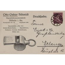 German Old Railway Train Whistles Signals 1920s Dobeln Advertising Postcard