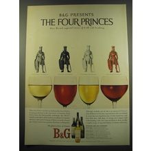 1960 B&G Barton & Gustier Wine Ad - B&G Presents the four princes