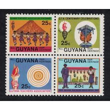 Guyana Teachers' Association 4v Blocks of 4 1984 MNH SG#1298-1301