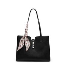 Women Genuine Leather Handbag Medium Top Handle Satchel Shoulder Bag Black