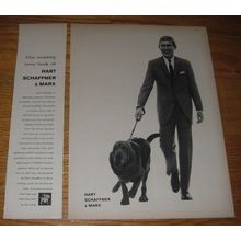 1961 Hart Schaffner & Marx Clothing Ad - The worldly new look