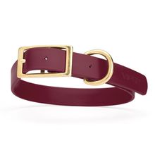 Dog Pet Collar with Brass Hardware Size XL W 1” L 22” - 25" Merlot Burgundy
