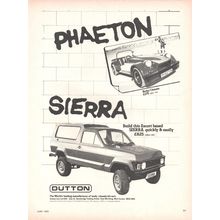 DUTTON PHAETON & SIERRA BODY KITS car :- Original Vintage 1980 Magazine Advert