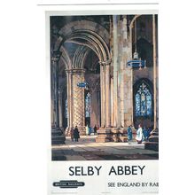 UK RAIL ADVERTISING BRITISH RAILWAYS SELBY ABBEY CARD NO 10175577