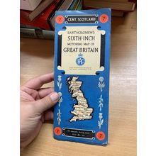 RARE 1960s BARTHOLOMEW'S RAC SIXTH INCH MOTORING MAP #7 CENTRAL SCOTLAND (LL)