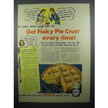 1942 Crisco Shortening Ad - Flaky Pie Crust