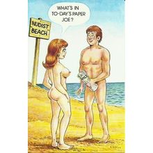 BAMFORTH COMIC "Nudist Beach" Postcard (037)