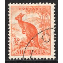 AUSTRALIA 1937/56: ZOOLOGICAL DEFINITIVES - ½d KANGAROO USED (G4)