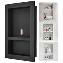 Shower Niche Ready for Tile 16" x 24", Double Shelf Organizer, Square Corner...