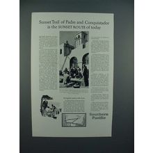 1928 Southern Pacific Lines Railroad Ad - Sunset Trail
