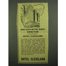 1942 Hotel Cleveland Ad - One Step in Right Direction