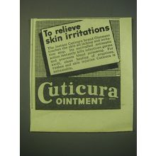 1942 cuticura ointment Ad - To relieve skin irritations
