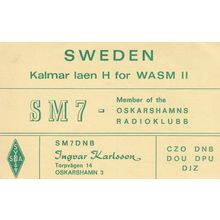 Oskarshamn Swedish Sweden Amateur Radio Station QSL 1960s Card