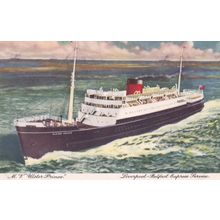 MV Ulster Prince Ferry Ship Belfast Steamship Co Old Postcard