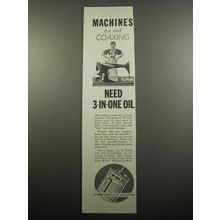 1933 3-in-One Oil Ad - Machines that need coaxing