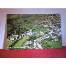 aerial view, ST. DAVID'S CATHEDRAL, WALES used postcard 1985? pm #