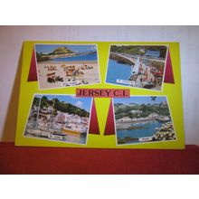 multiview, JERSEY C.I. island used postcard 1984 postmark =