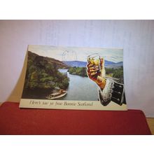 HERE'S TAE YE FRAE BONNIE SCOTLAND, used postcard 1976 pm =