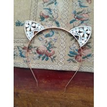 women girl metal cat ears headband brand new