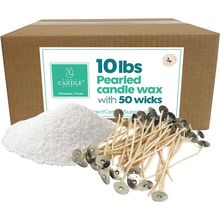 Snow Pearled Candle with Wicks | Sand Candle Wax Kit | 10Lbs of Candle Sand with
