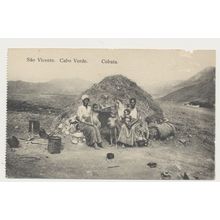 Cape Cabo Verde : SAO VICENTE : Cobata Family Hut early 20th C. RPPC
