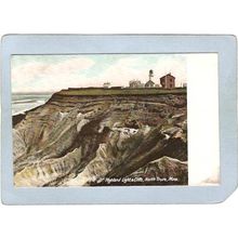 MA North Truro Lighthouse Postcard Highland Light & Cliffs lighthouse_box1~571