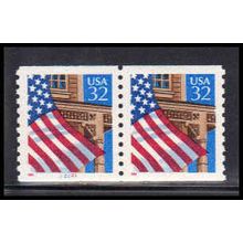 2913 32c U.S. Flag Over Porch Very Fine MNH SG CNP Left 22221 PA1702